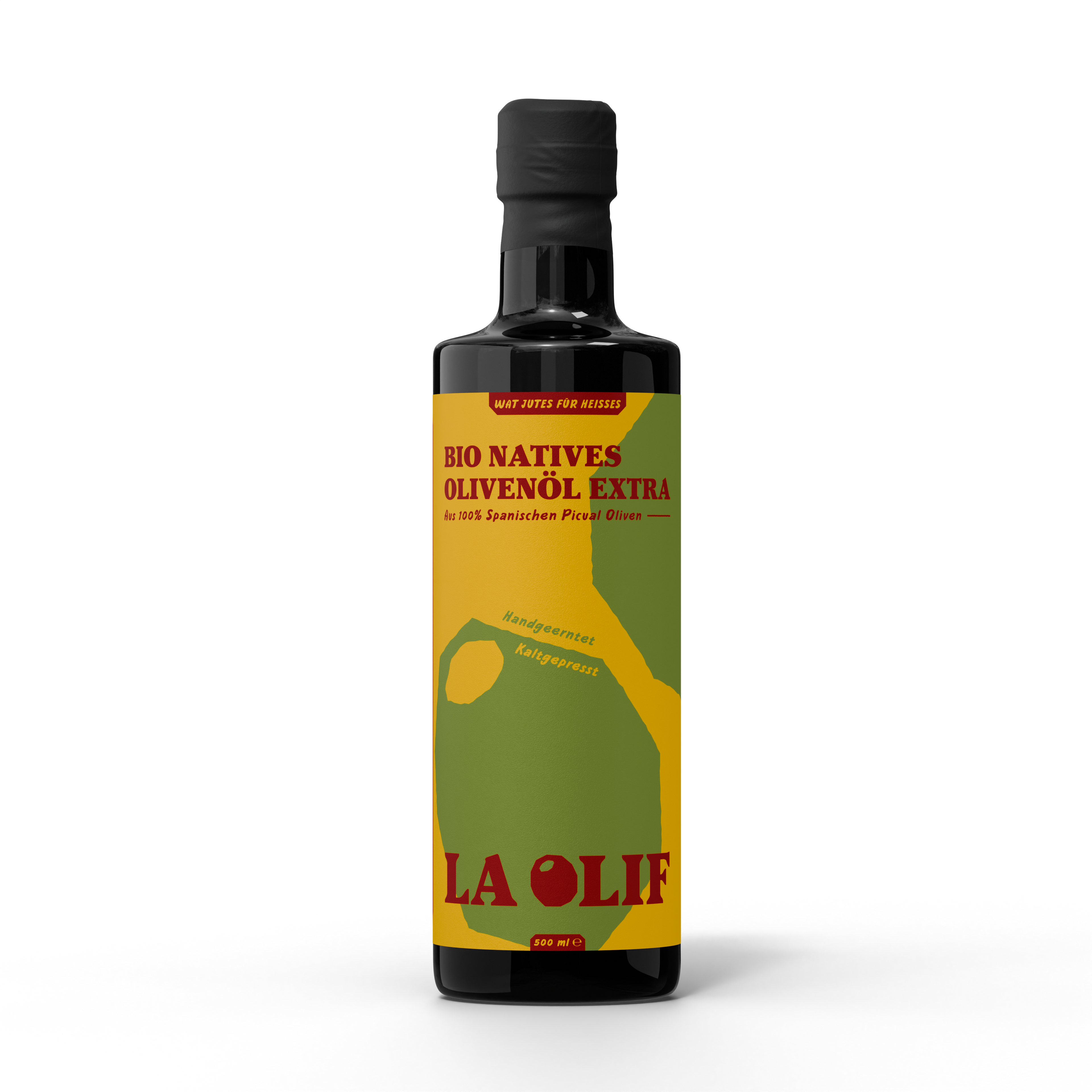 Gelber Koch 0,5l Glasflasche - Bio Natives Olivenöl Extra