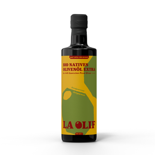 Gelber Koch 0,5l Glasflasche - Bio Natives Olivenöl Extra